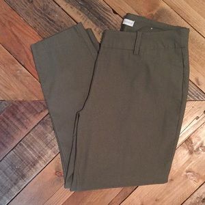 Cato Olive Green Cropped Pants Size 8